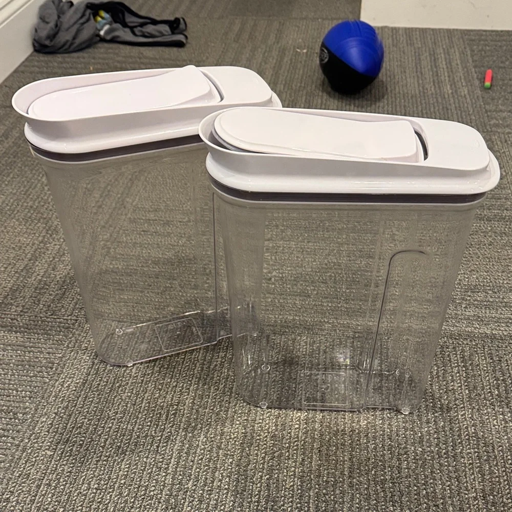 Clear Plastic Storage Containers with White Lids
